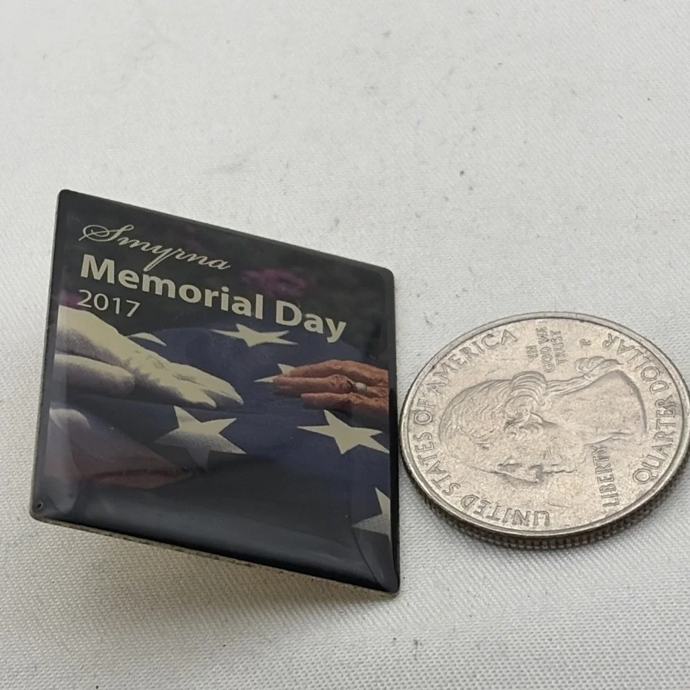 2017 Smyrna Memorial Day Military Lapel Hat Pin American Flag Collectible
